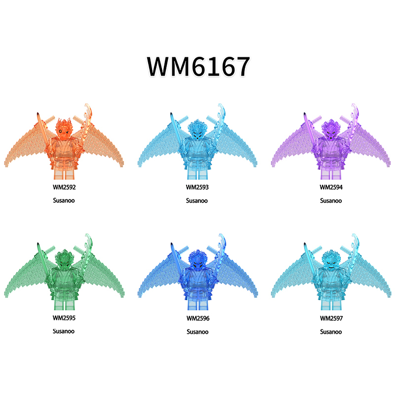 WM6153 Naruto Aeries Anime Susanoo Minifigs Building Blocks Sasuke Uchiha Hashirama Senju Action Figures Children Toys Gifts