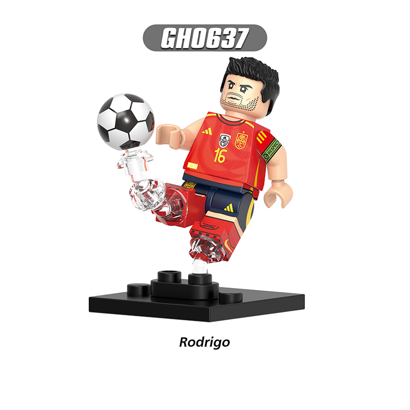 G0182 Football Star Virgil Mbappe Rodrigo Anime Minifigs Building Blocks Lewandowski Kane Kroos Modric Boys Toys Gifts Children