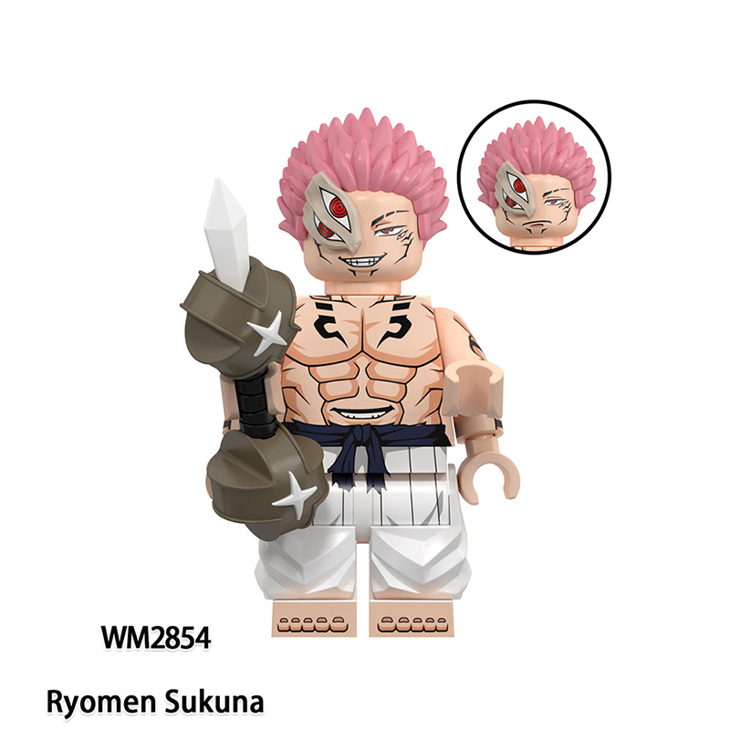 WM6200 Naruto Aeries Anime Zenin Naobito Uraume Minifigs Building Blocks Ryomen Sujuna Makora Action Figures Children Toys Gifts
