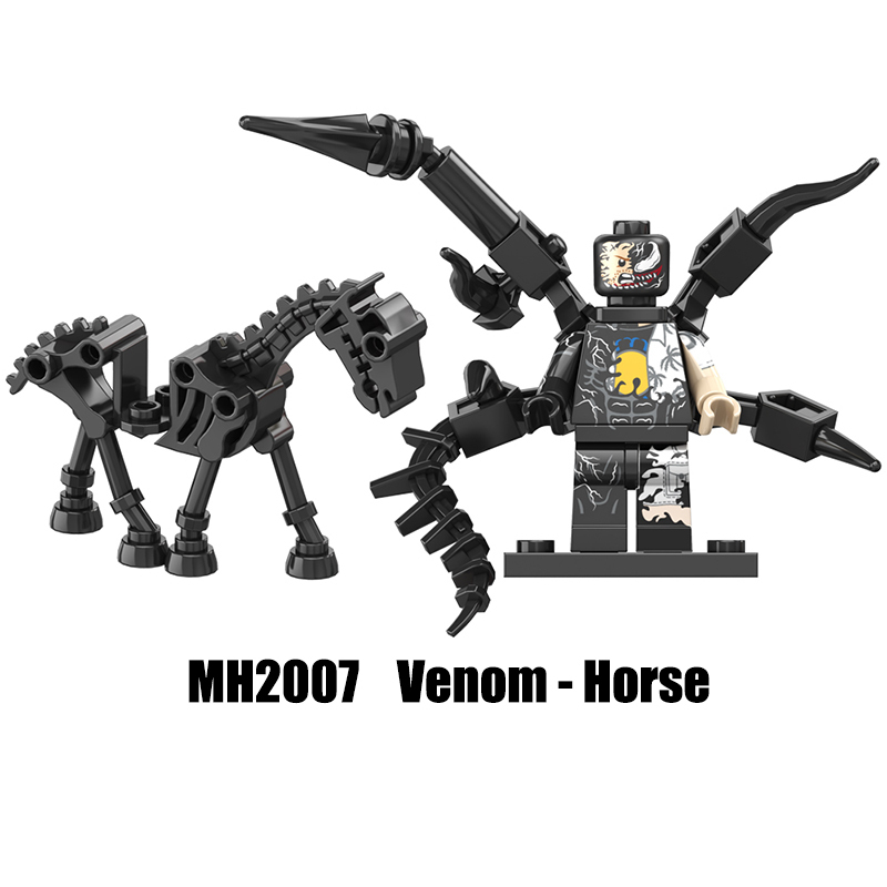 MH6001 Marvel Venom Deadpool Action Figure DC Comics Collection Spider Man Whip Minifigs Building Blocks Children Toys Gifts Boys