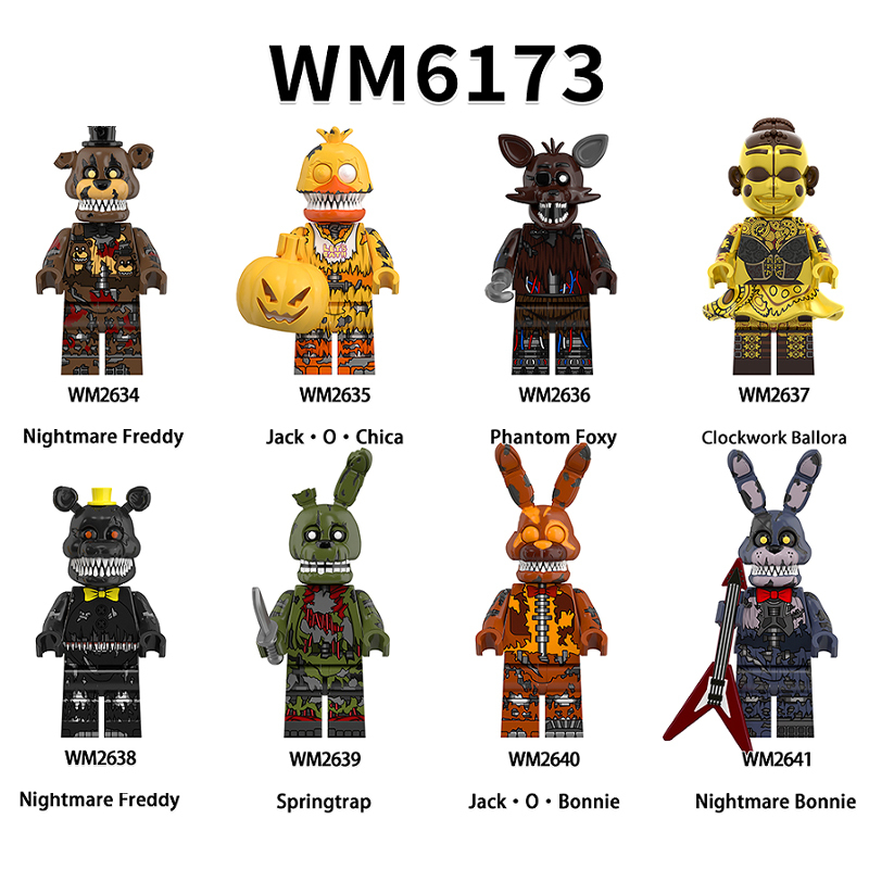 WM6173 Game Nightmare Freddy Phantom Foxy Action Figures Building Blocks Springtrap Minifigs Collection Children Birthday Gifts Toys