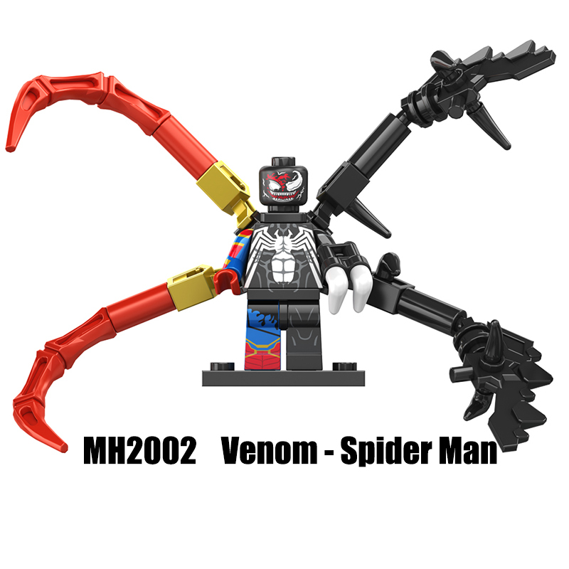 MH6001 Marvel Venom Deadpool Action Figure DC Comics Collection Spider Man Whip Minifigs Building Blocks Children Toys Gifts Boys