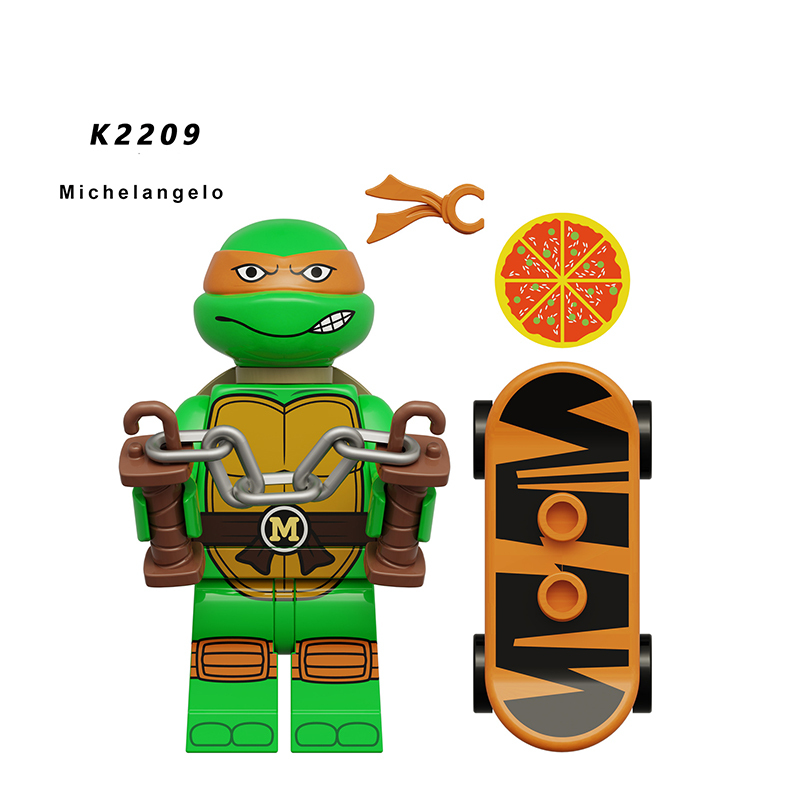 KDL831 American Anime Teenage Mutant Ninja Turtles Minifigs Building Blocks Weapon Accessories Raphael Donatello Children Gifts Toy