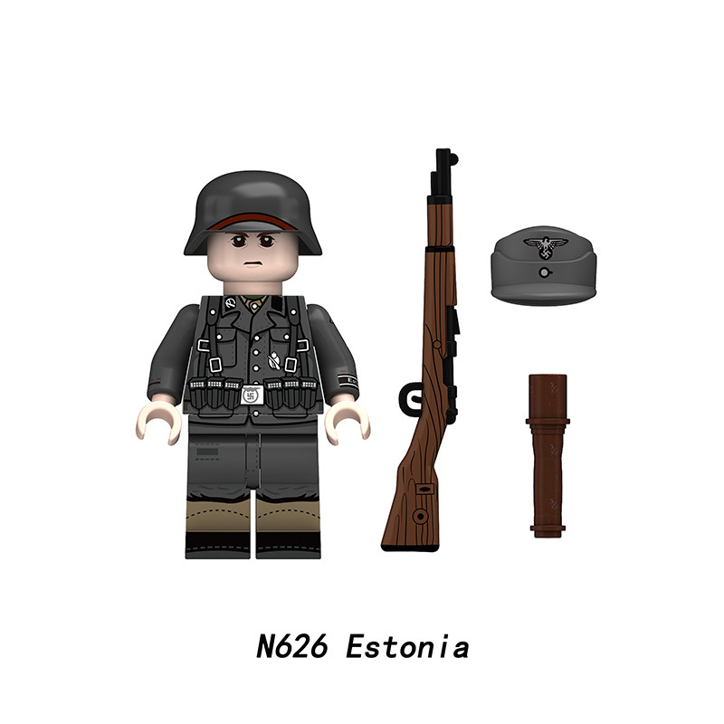 N625-628 WW2 Foreign Military Officers Norwegen Action Figures Nederland Estonia Army Building Blocks Weapons Gun Toys Boys