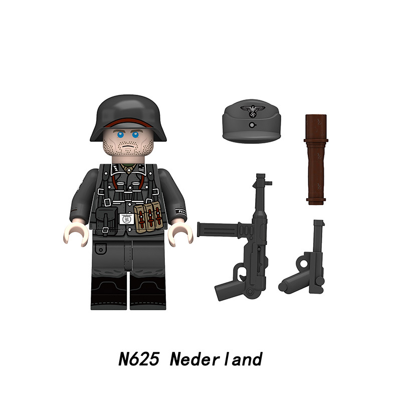 N625-628 WW2 Foreign Military Officers Norwegen Action Figures Nederland Estonia Army Building Blocks Weapons Gun Toys Boys