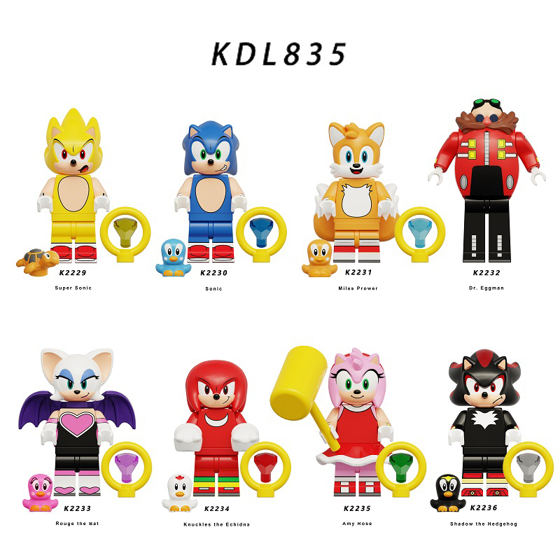 KDL835 Anime Sonic the Hedgehog Minifig Miles Prower Amy Rose Movies Action Figures Building Blocks Kids Birthday Gifts Boys