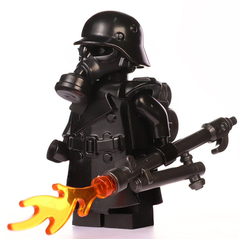 MOC Flame Soldier Black Warrior White Soldier Model Zombie Accessories Building Blocks Iron Fist 60 Type Children City Bricks Toys Gift