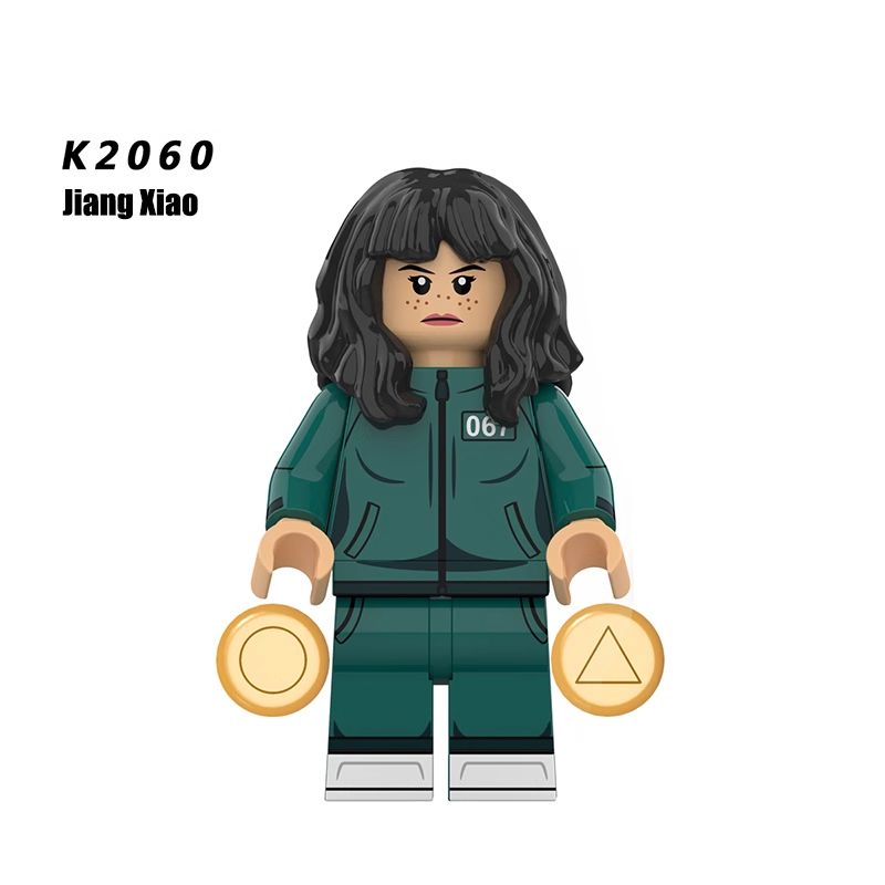 KDL808 Squid Game Action Figures Block Manager Minifigs Movies Action Figures Building Blocks Triangle Punisher KidsGifts Boys