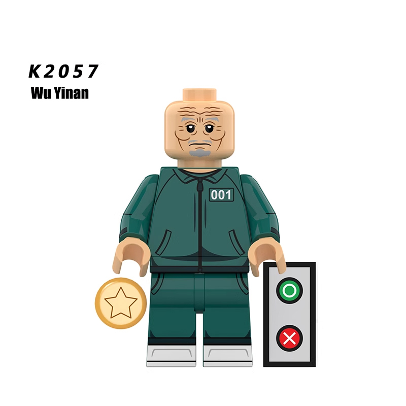 KDL808 Squid Game Action Figures Block Manager Minifigs Movies Action Figures Building Blocks Triangle Punisher KidsGifts Boys