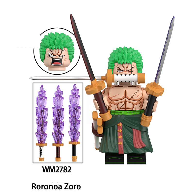 WM6191 One Piece Japanese Anime Monkey D. Luffy Action Figures Sanji Nami Building Blocks Mihawk Minifigs Cartoon Children Gift
