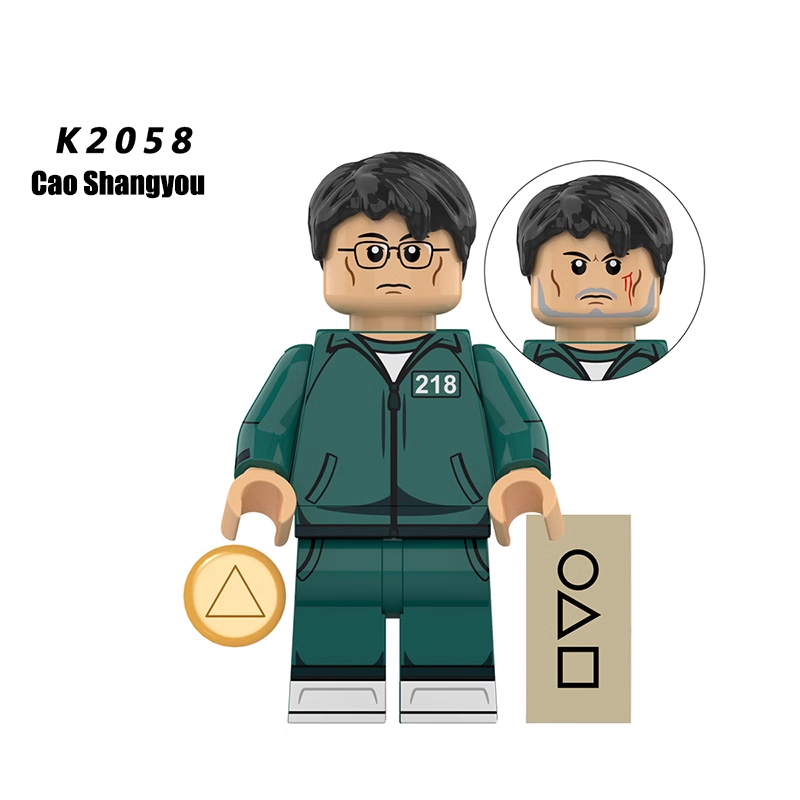 KDL808 Squid Game Action Figures Block Manager Minifigs Movies Action Figures Building Blocks Triangle Punisher KidsGifts Boys