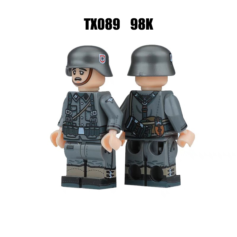 TX086-091 WW1 WW2 German Soliders Military STG44 MP40 Building Blocks War Army 98K PZB39 EMP35 Weapon SVT40 Accessoories Toys Gift