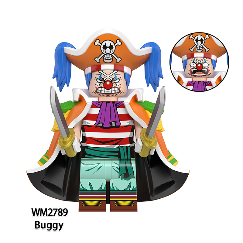 WM6192 One Piece Japanese Anime Franky Buggy Action Figures Jinbe Hancock Building Blocks Mihawk Minifigs Cartoon Children Gift
