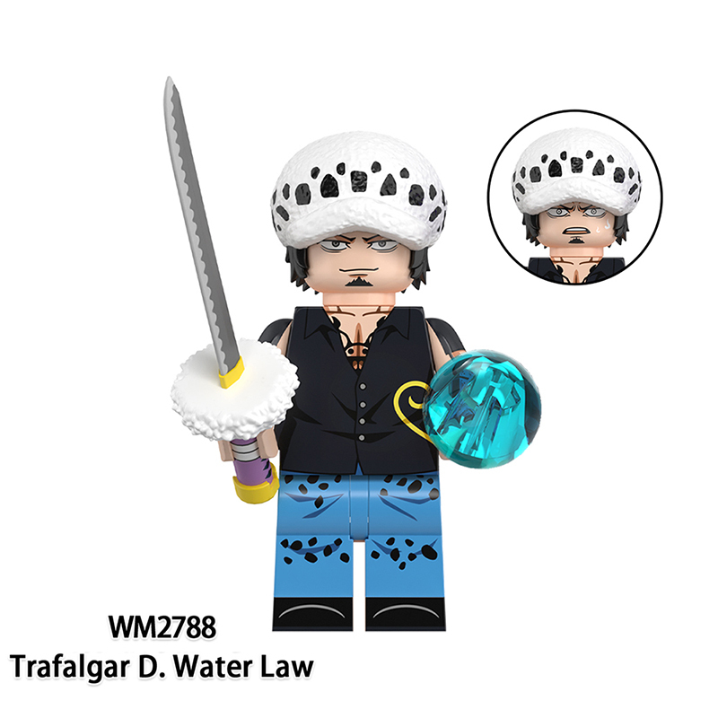 WM6192 One Piece Japanese Anime Franky Buggy Action Figures Jinbe Hancock Building Blocks Mihawk Minifigs Cartoon Children Gift
