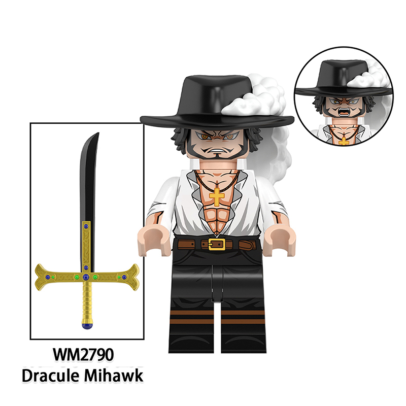 WM6192 One Piece Japanese Anime Franky Buggy Action Figures Jinbe Hancock Building Blocks Mihawk Minifigs Cartoon Children Gift