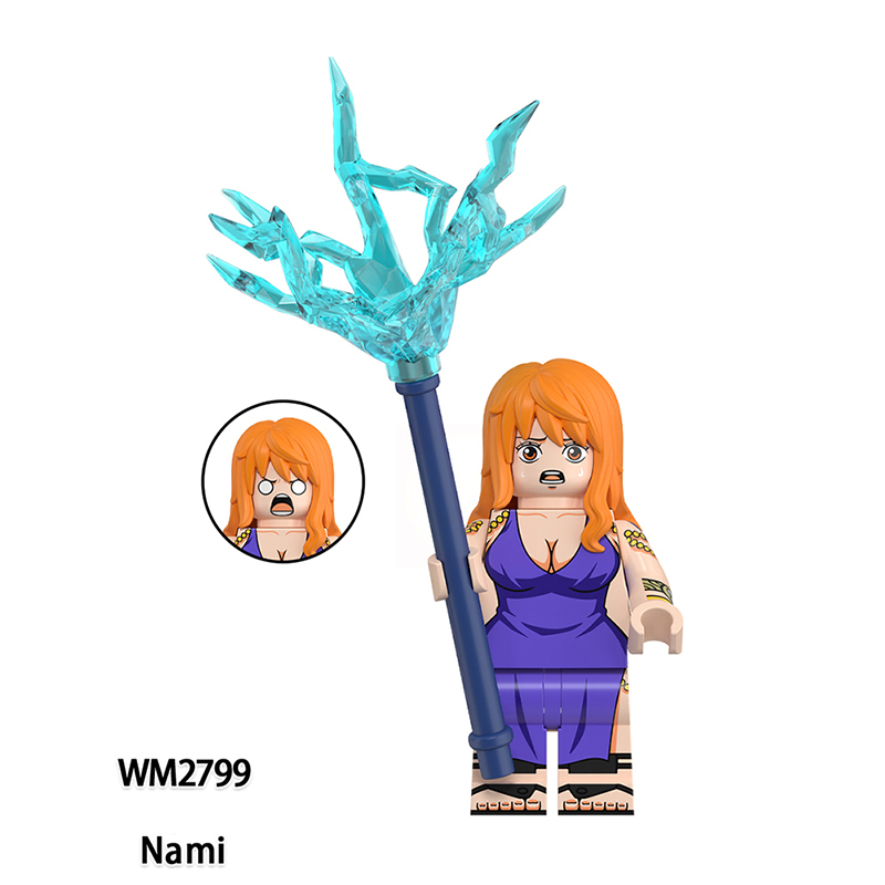 WM6193 One Piece Japanese Anime Roronoa Zoro Action Figures Monkey D.Luffy Building Blocks Nami Minifigs Cartoon Children Gift