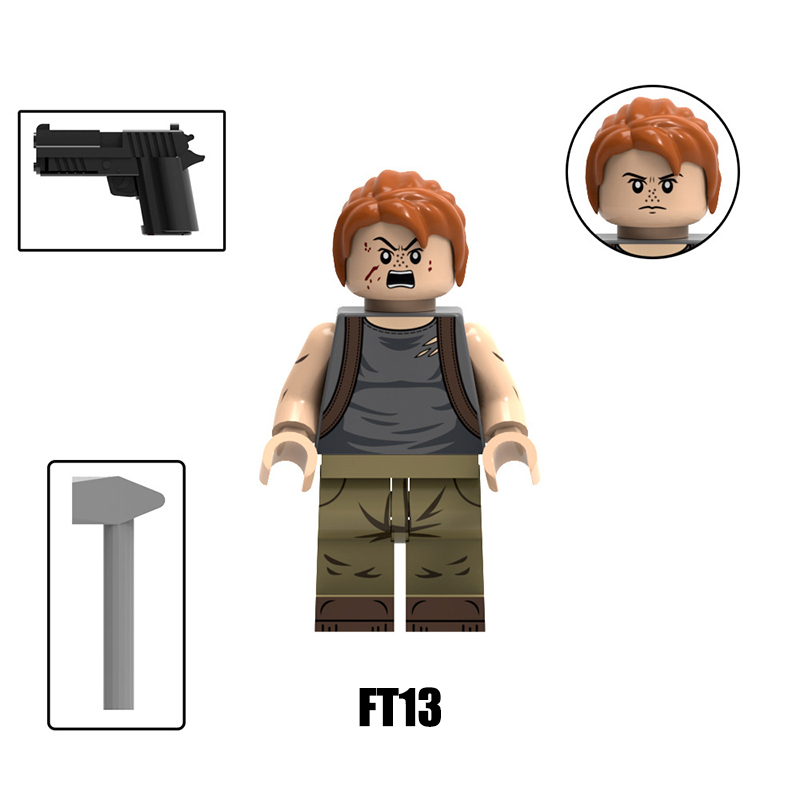 FT11-13 Hot Anime US Film Joel Ellie The End of America Action Figures Weapon Gun Minifig Assembly Building Blocks Toys Children