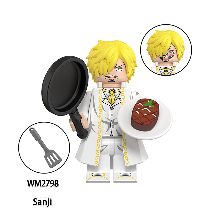 WM6193 One Piece Japanese Anime Roronoa Zoro Action Figures Monkey D.Luffy Building Blocks Nami Minifigs Cartoon Children Gift