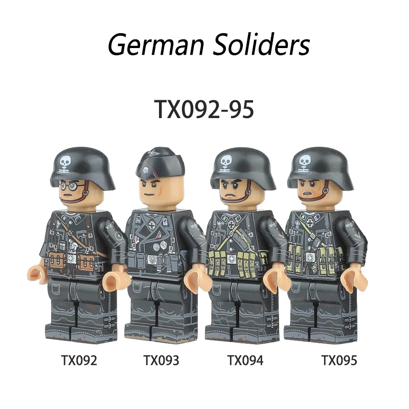 TX092-95 WW1 WW2 German Soliders Military Hitler Youth Building Blocks War Army Blank Army WeaponAccessoories Toys Gift