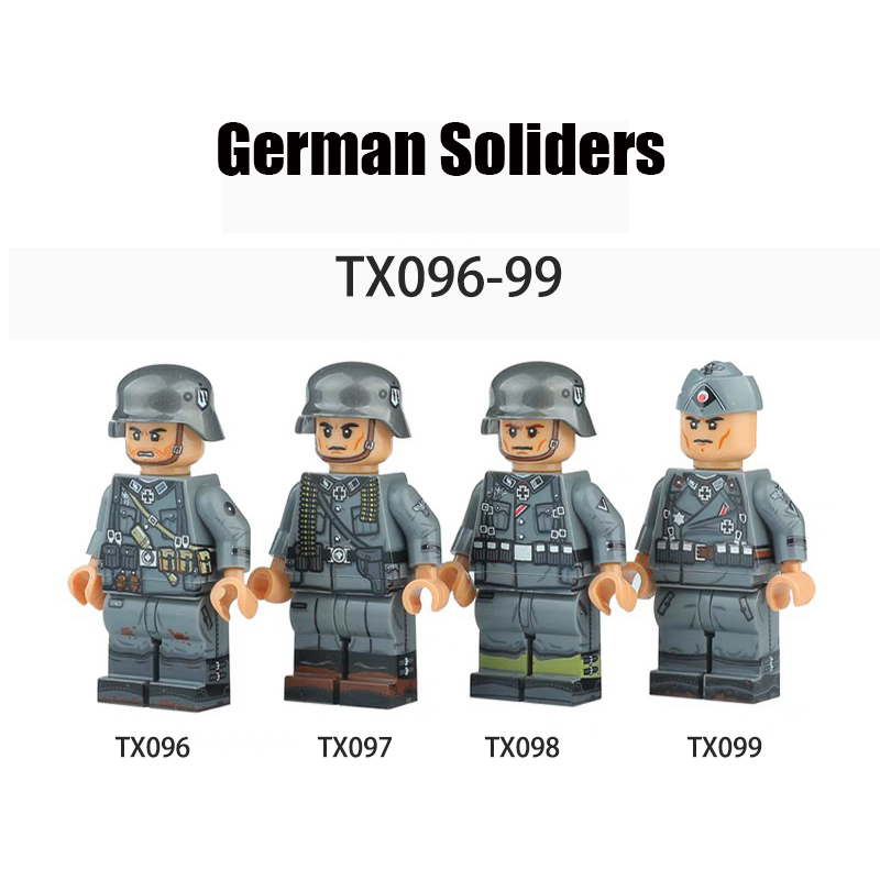 TX096-99 WW1 WW2 German Soliders Military Hitler Youth Building Blocks War Army Blank Army WeaponAccessoories Toys Gift