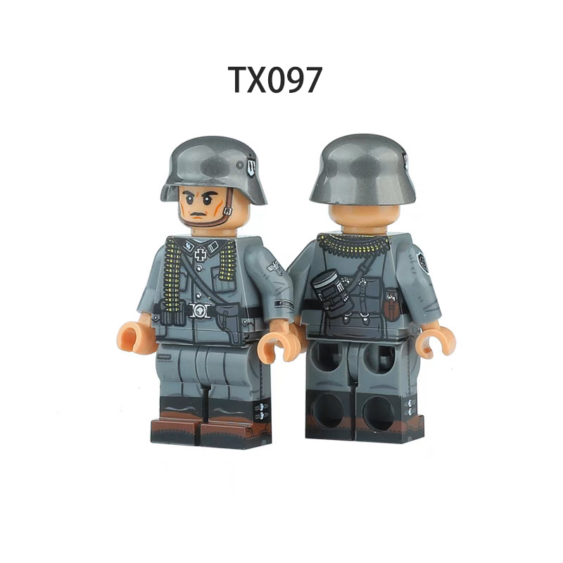 TX096-99 WW1 WW2 German Soliders Military Hitler Youth Building Blocks War Army Blank Army WeaponAccessoories Toys Gift