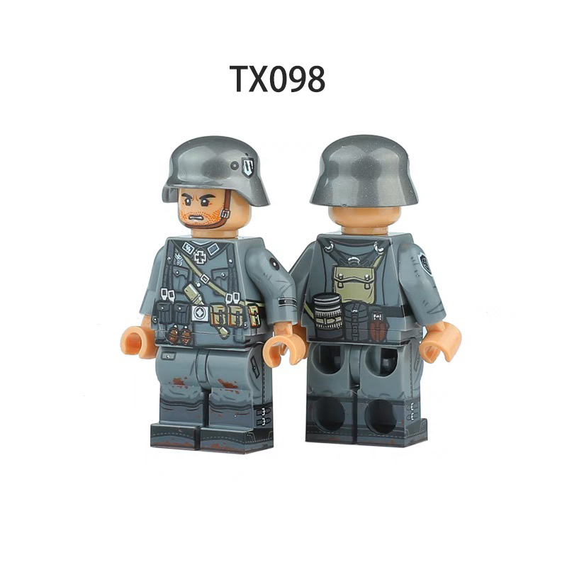 TX096-99 WW1 WW2 German Soliders Military Hitler Youth Building Blocks War Army Blank Army WeaponAccessoories Toys Gift