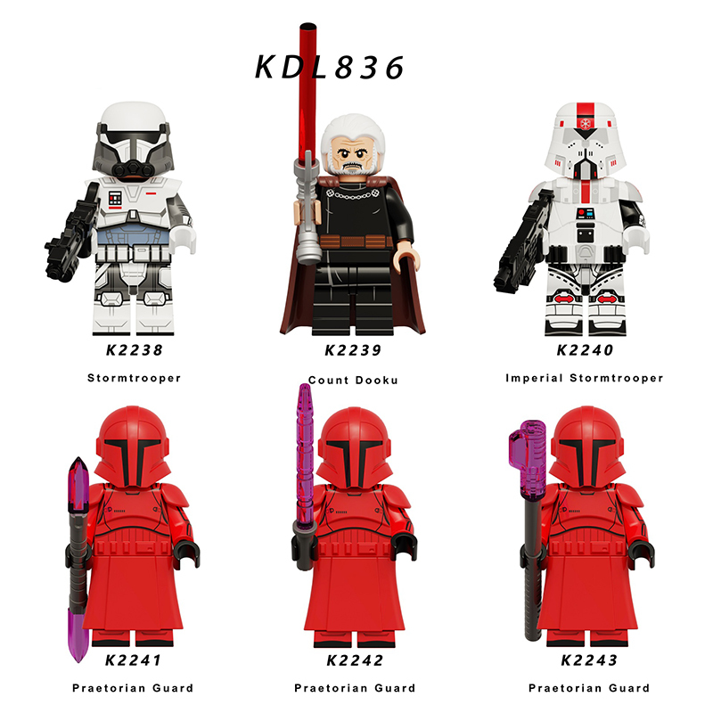 KDL836 Star Wars Imperial Storm Troopers Count Dooku Minifigs Building Blocks Praetorian Guard Solider Weapon Toys Children Gifts