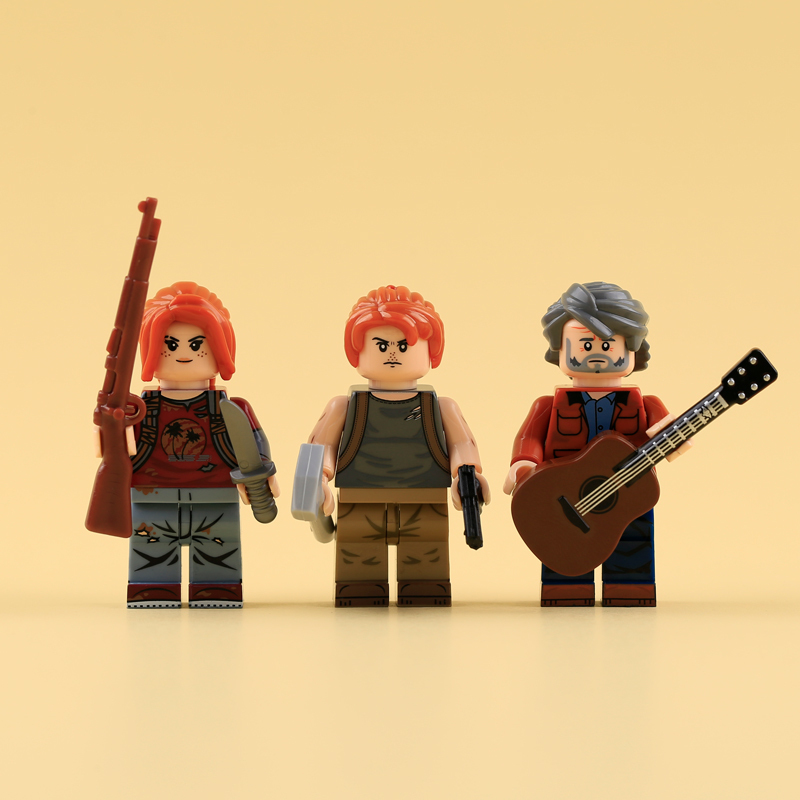 FT11-13 Hot Anime US Film Joel Ellie The End of America Action Figures Weapon Gun Minifig Assembly Building Blocks Toys Children
