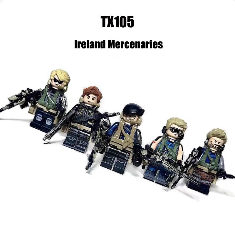 Military Villain Irish Mercenary Golden Triangle Armed Forces Action Figure Building Blocks Weapons Gun Toys Boys Compatible