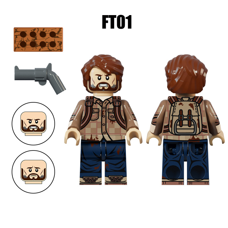 FT01 FT02 American TV Games Series The Last of Us Minifigs Building Blocks CharacterJoel Ellie Weapon Gun Knife Bag Accessories Toys Gift