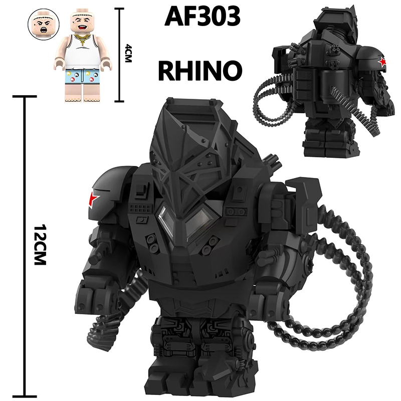 Lego Spiderman Rhino Mech Custom AF303 Movie Rhino Action Figures
