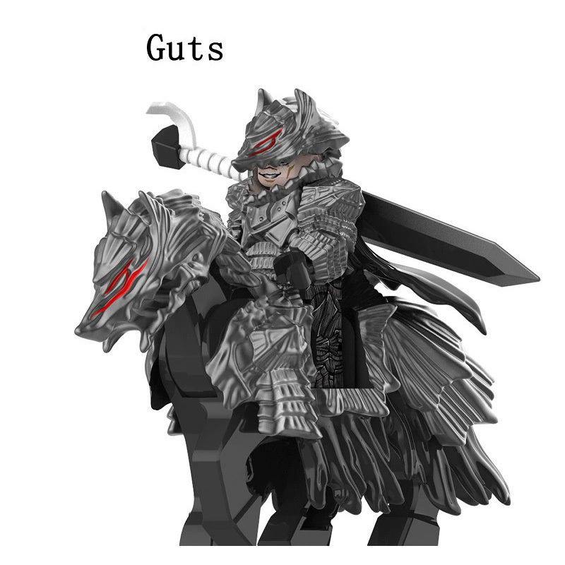FQ101 FQ102 Medieval Knight Soldier Minifigs The legendary Imprint Guts Weapon War Building Blocks Storm City Toy Kids Gift