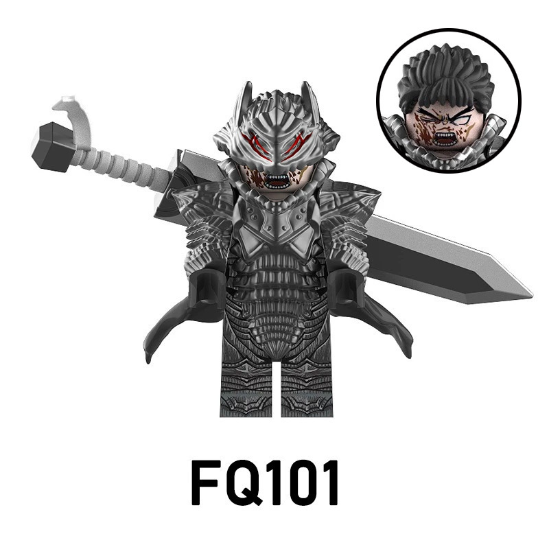 FQ101 FQ102 Medieval Knight Soldier Minifigs The legendary Imprint Guts Weapon War Building Blocks Storm City Toy Kids Gift