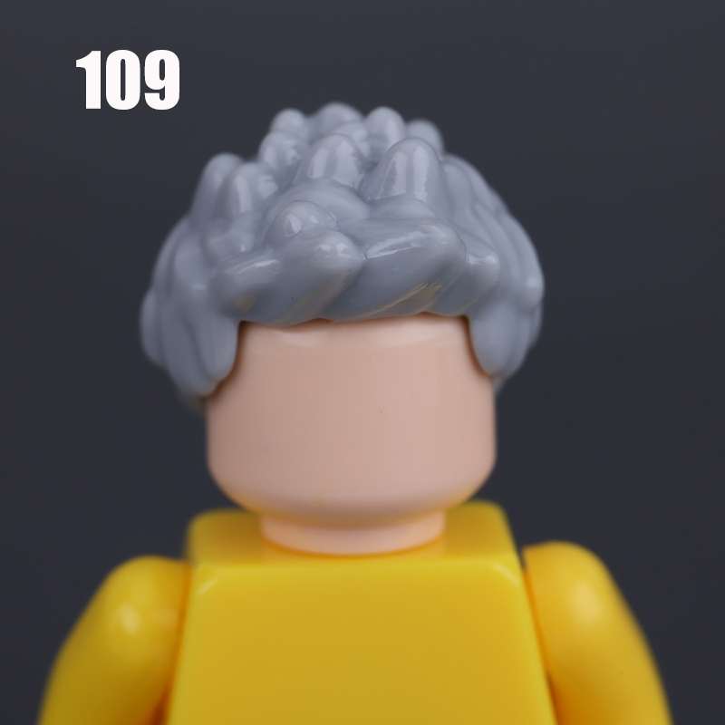 100-119 MOC City Hair Accessories Building Blocks Compatible Figure Body Parts Brown Black Blond Head DIY Bricks Toys Children Gift