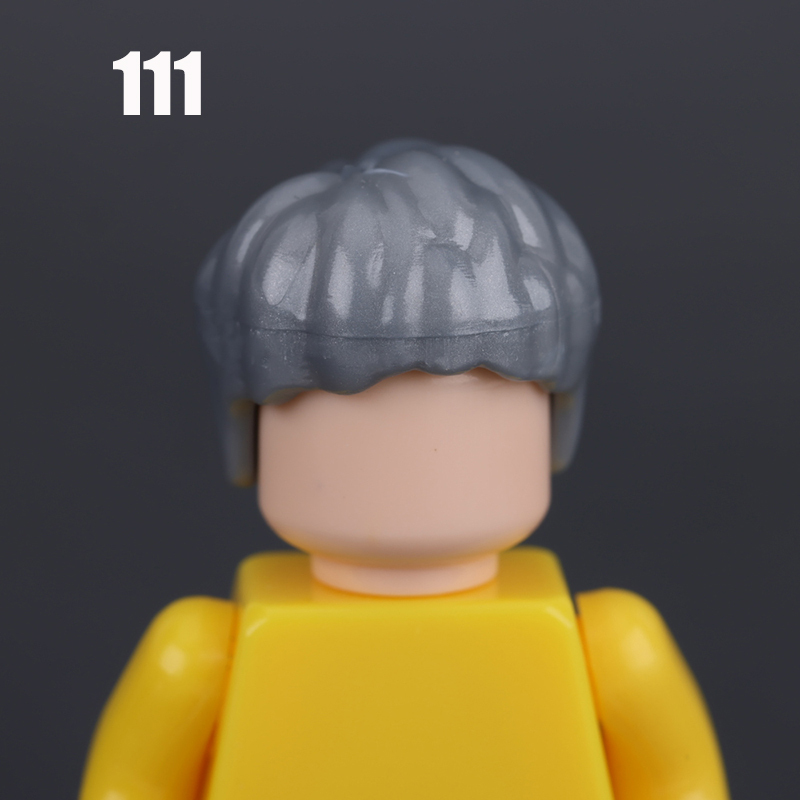 100-119 MOC City Hair Accessories Building Blocks Compatible Figure Body Parts Brown Black Blond Head DIY Bricks Toys Children Gift