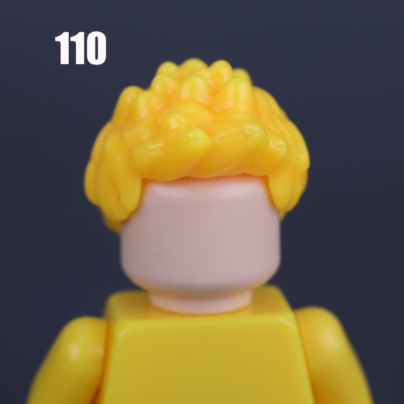 100-119 MOC City Hair Accessories Building Blocks Compatible Figure Body Parts Brown Black Blond Head DIY Bricks Toys Children Gift