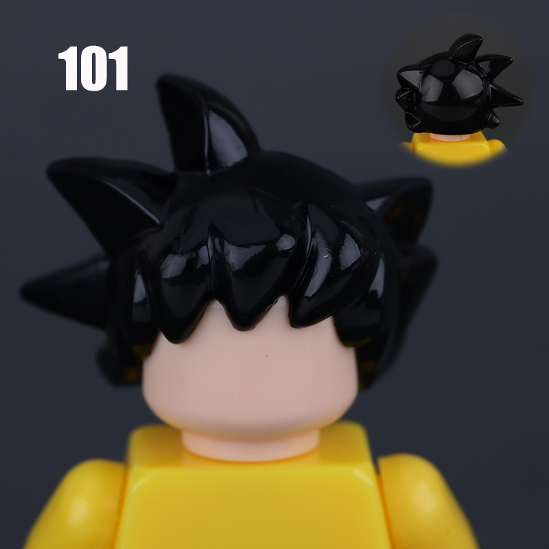 100-119 MOC City Hair Accessories Building Blocks Compatible Figure Body Parts Brown Black Blond Head DIY Bricks Toys Children Gift