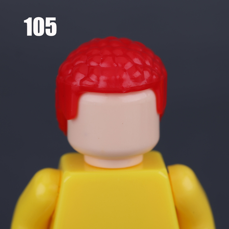 100-119 MOC City Hair Accessories Building Blocks Compatible Figure Body Parts Brown Black Blond Head DIY Bricks Toys Children Gift