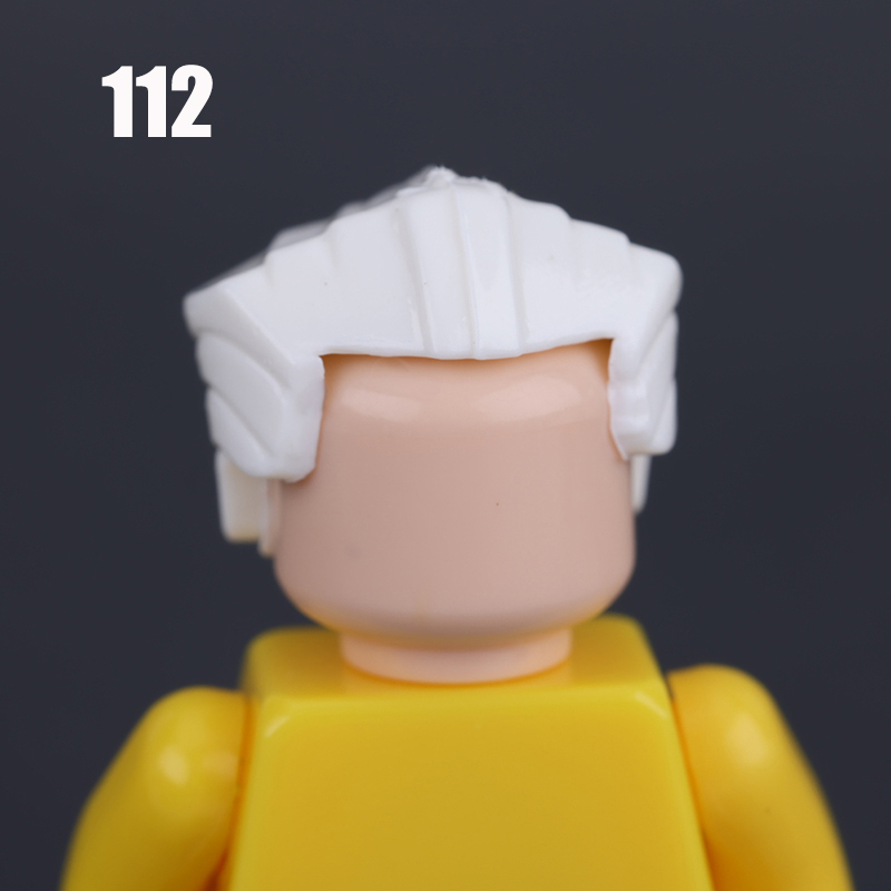 100-119 MOC City Hair Accessories Building Blocks Compatible Figure Body Parts Brown Black Blond Head DIY Bricks Toys Children Gift