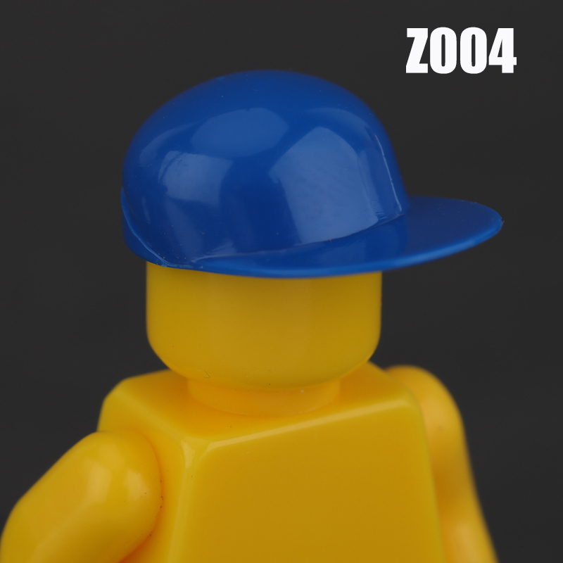 MOC City People Hat Building Blocks Baseball Cap Beret Hairstyle Hair Meatball Head Compatible Hats Bricks Children Gifts Toys