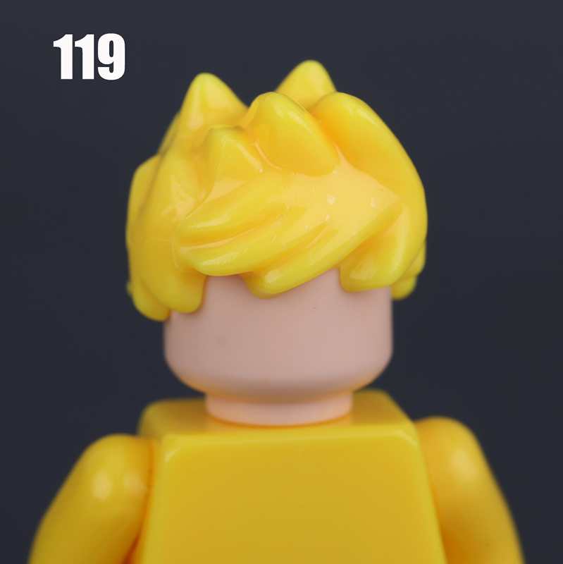 100-119 MOC City Hair Accessories Building Blocks Compatible Figure Body Parts Brown Black Blond Head DIY Bricks Toys Children Gift