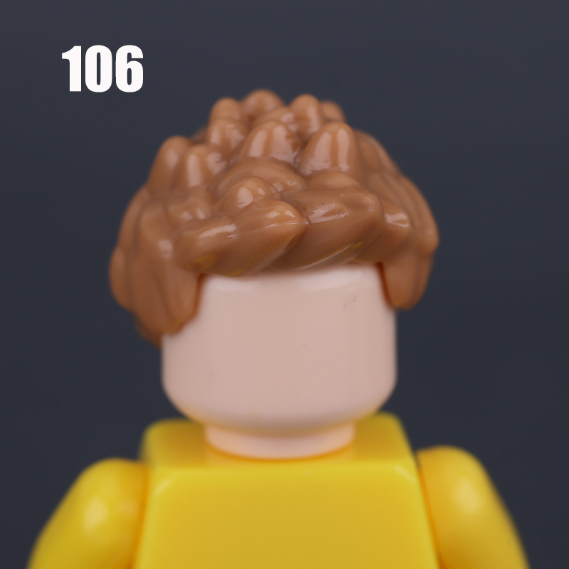 100-119 MOC City Hair Accessories Building Blocks Compatible Figure Body Parts Brown Black Blond Head DIY Bricks Toys Children Gift