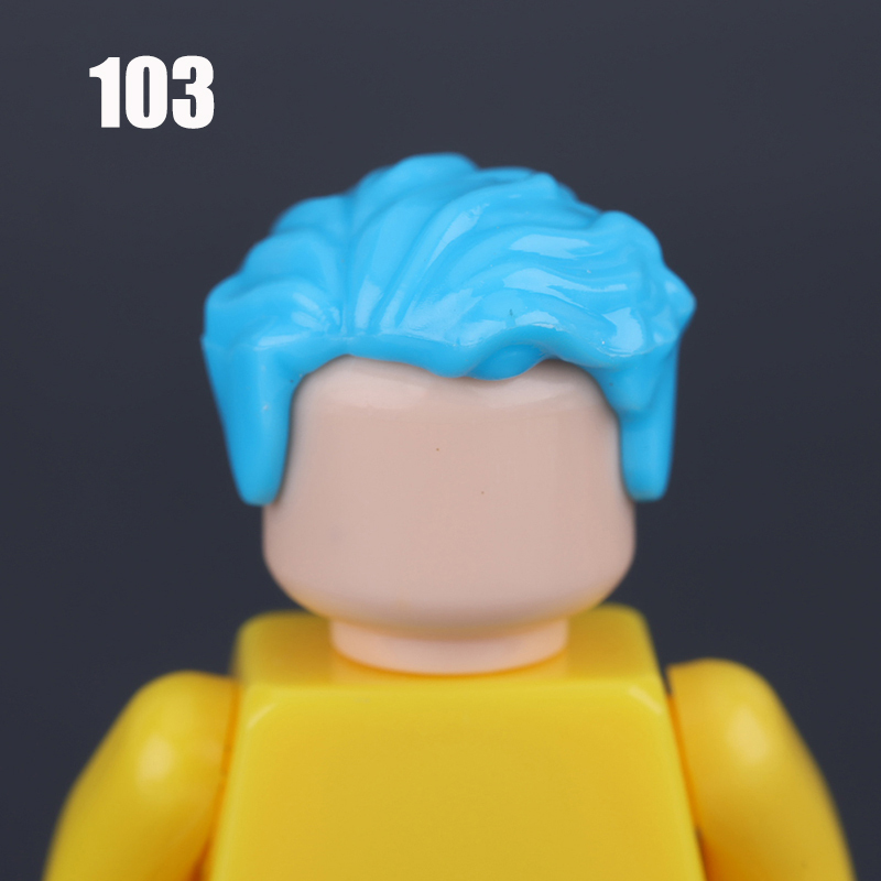 100-119 MOC City Hair Accessories Building Blocks Compatible Figure Body Parts Brown Black Blond Head DIY Bricks Toys Children Gift