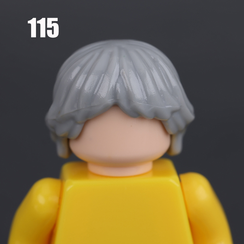 100-119 MOC City Hair Accessories Building Blocks Compatible Figure Body Parts Brown Black Blond Head DIY Bricks Toys Children Gift