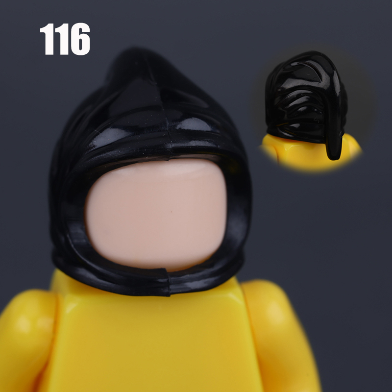 100-119 MOC City Hair Accessories Building Blocks Compatible Figure Body Parts Brown Black Blond Head DIY Bricks Toys Children Gift