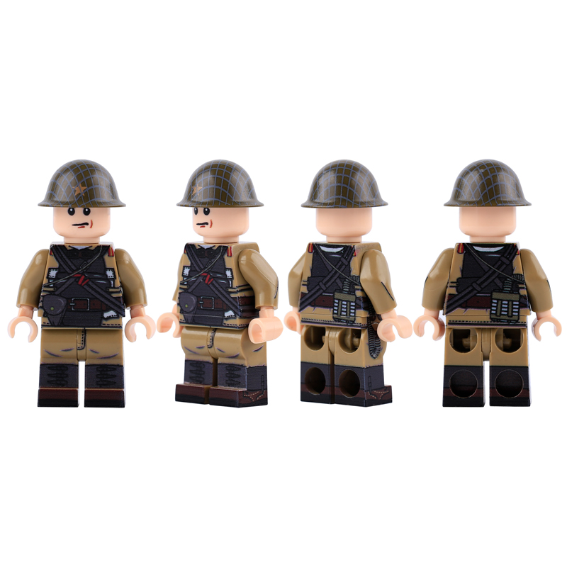 Military Sino-Japanese War Gas Mask Army Minifigs Bricks Kits Compatible