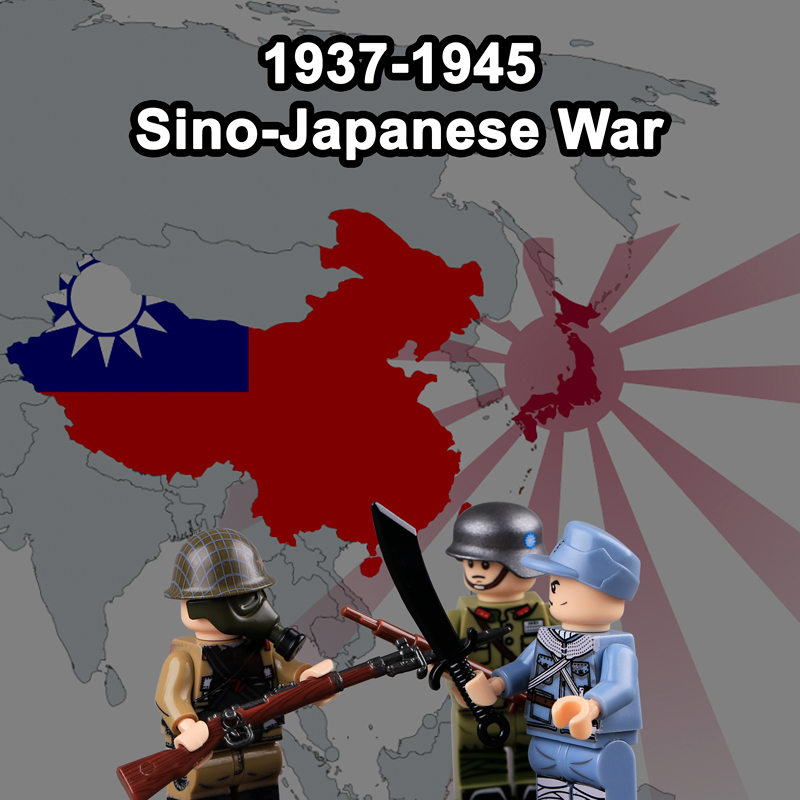 Military Sino-Japanese War Gas Mask Army Minifigs Bricks Kits Compatible