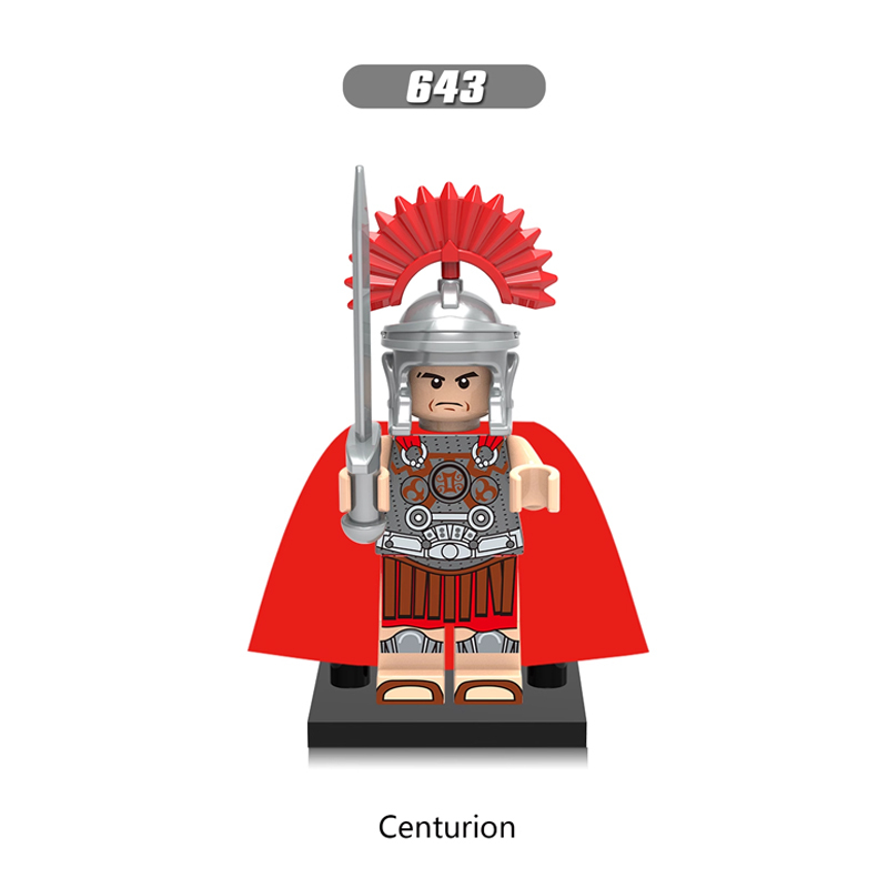 X0164 Medieval Military Soldiers Minifigures Kit Building Blocks Centurion Spartacus Crusader Roma Commander Heavy Infantry Spartacus Arvoesine Spartan Action Mini Figures Weapon Helmet Shield Armor Sword Assemble MOC Accessories Bricks Toys Children