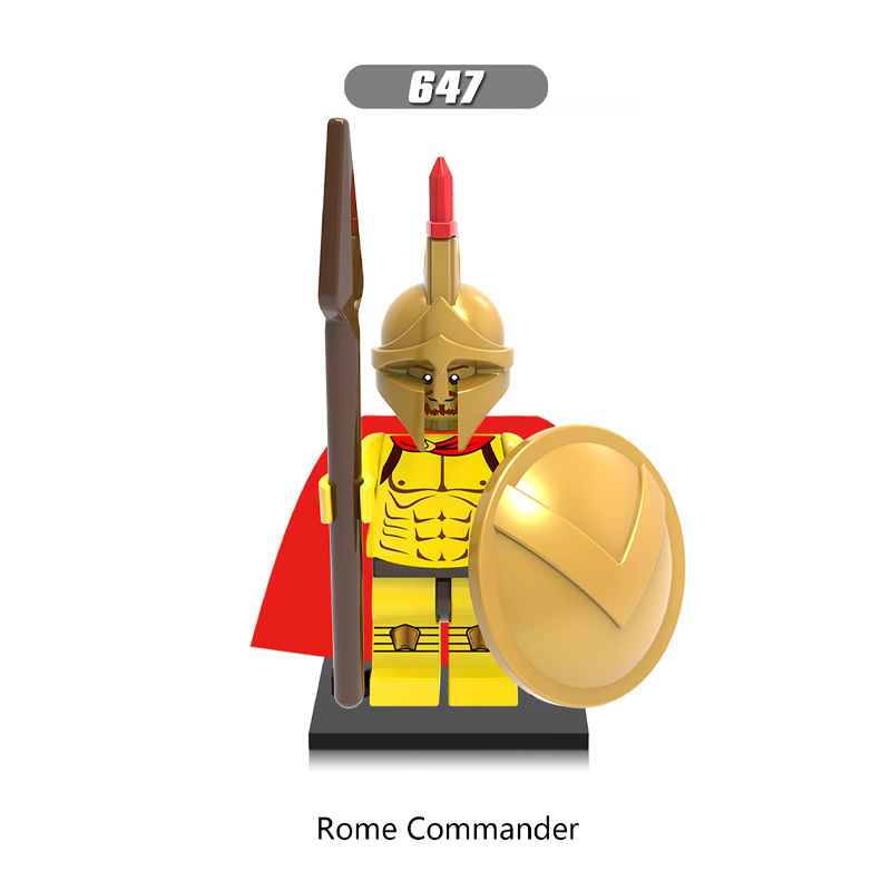 X0164 Medieval Military Soldiers Minifigures Kit Building Blocks Centurion Spartacus Crusader Roma Commander Heavy Infantry Spartacus Arvoesine Spartan Action Mini Figures Weapon Helmet Shield Armor Sword Assemble MOC Accessories Bricks Toys Children