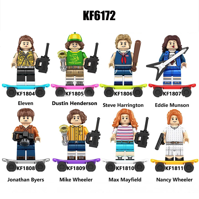 KF6172 Cartoon Stranger Things Eleven Eddie Munon Minifigs Building Blocks Max Mayfield Action Figures Children Gifts Birthday Toys